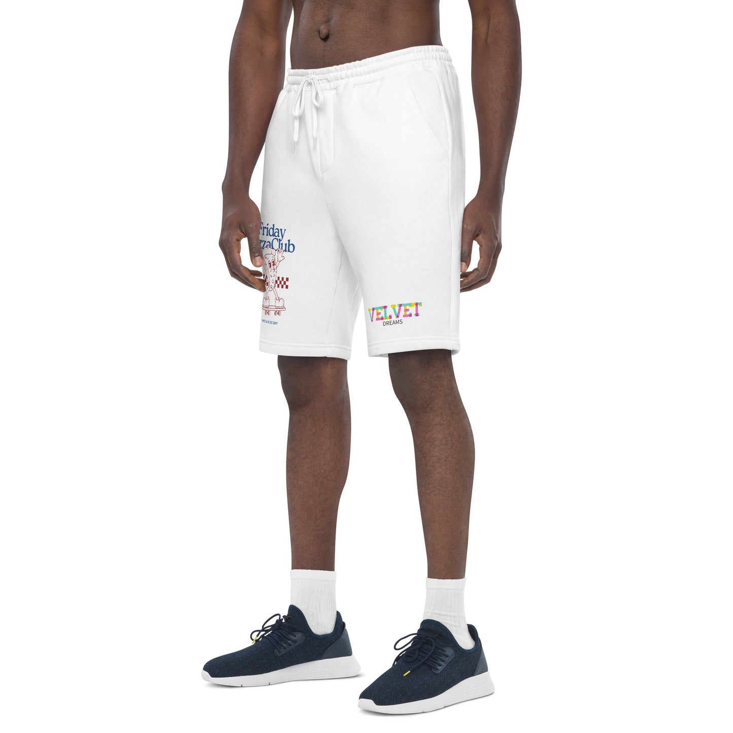 Men's fleece shorts - Pizza slice - Velvet Dreams