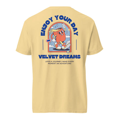 Heavyweight t-shirt - Enjoy your day - Velvet Dreams