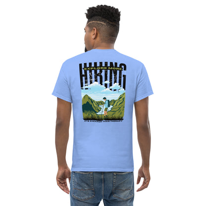 Classic t-shirt - Hiking, cheaper than therapy - Velvet Dreams