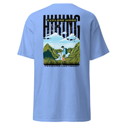 Classic t-shirt - Hiking, cheaper than therapy - Velvet Dreams