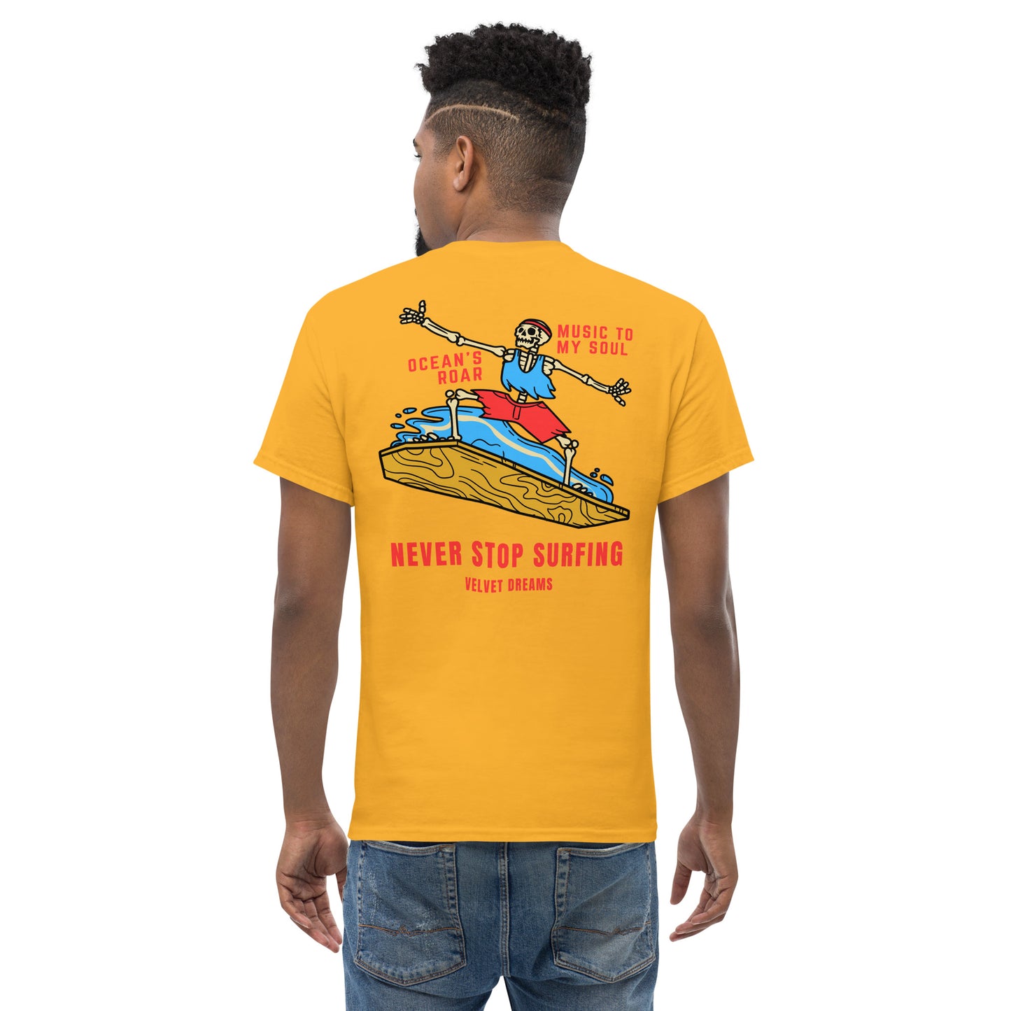 Classic t-shirt - Never stop surfing - Velvet Dreams