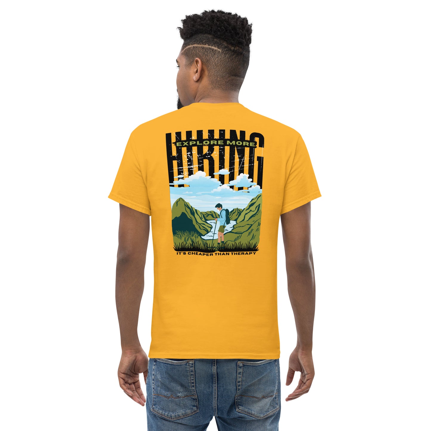 Classic t-shirt - Hiking, cheaper than therapy - Velvet Dreams