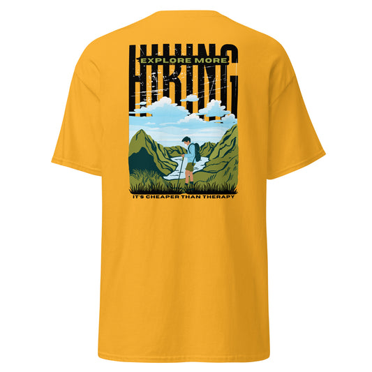 Classic t-shirt - Hiking, cheaper than therapy - Velvet Dreams