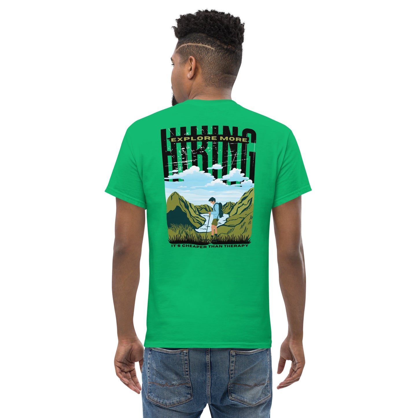 Classic t-shirt - Hiking, cheaper than therapy - Velvet Dreams