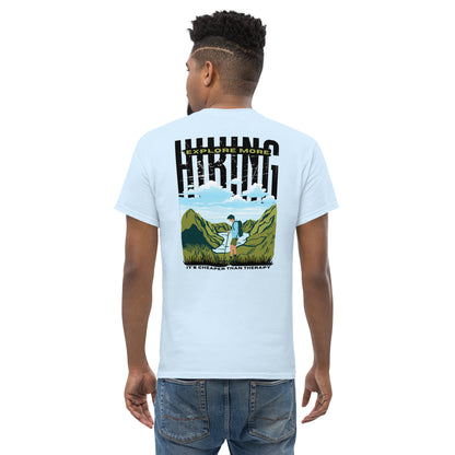 Classic t-shirt - Hiking, cheaper than therapy - Velvet Dreams