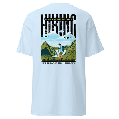 Classic t-shirt - Hiking, cheaper than therapy - Velvet Dreams