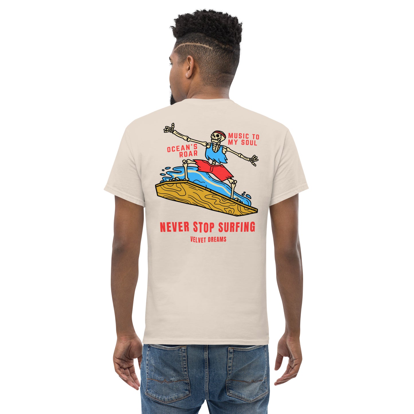 Classic t-shirt - Never stop surfing - Velvet Dreams