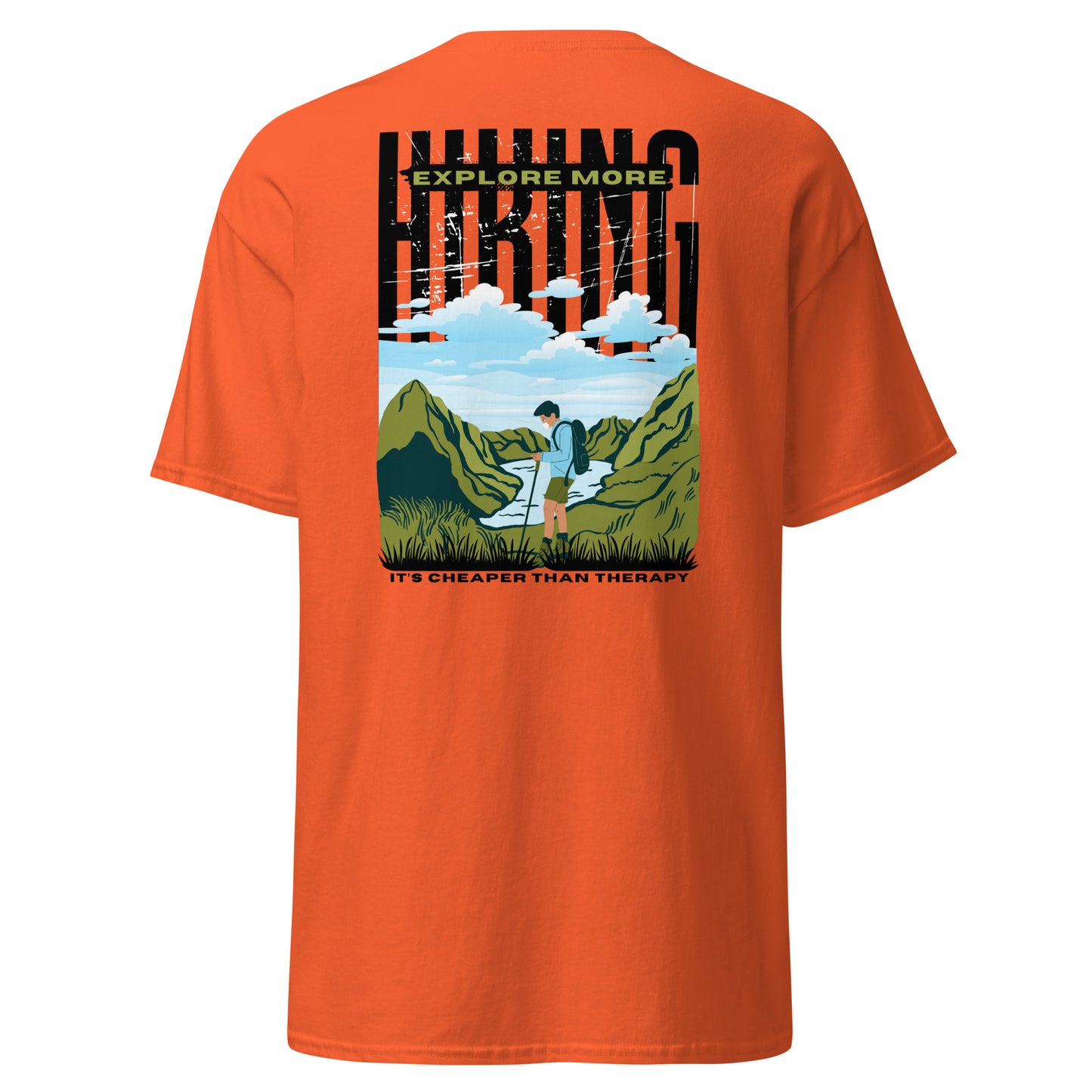 Classic t-shirt - Hiking, cheaper than therapy - Velvet Dreams