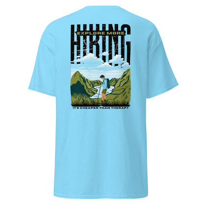 Classic t-shirt - Hiking, cheaper than therapy - Velvet Dreams