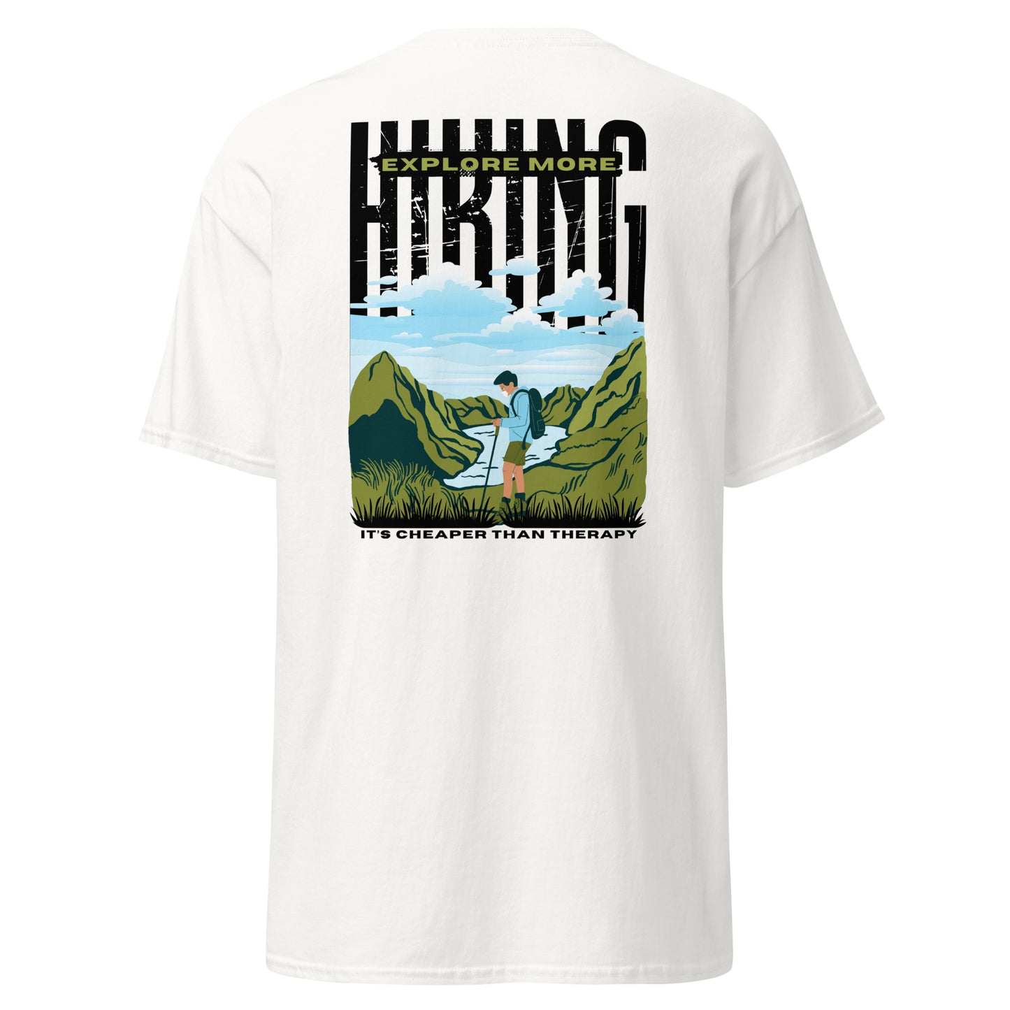 Classic t-shirt - Hiking, cheaper than therapy