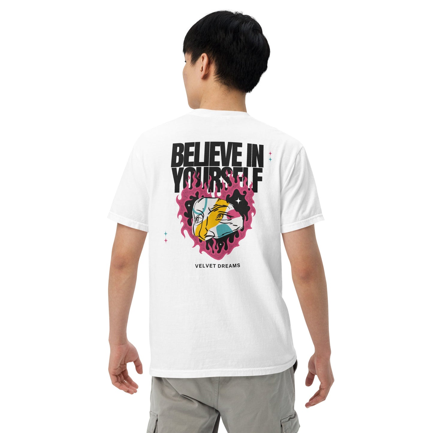 Heavyweight t-shirt - Belive in yourself - Velvet Dreams