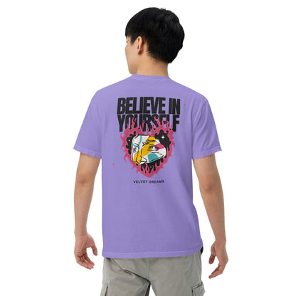 Heavyweight t-shirt - Belive in yourself - Velvet Dreams