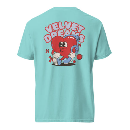 Heavyweight t-shirt - Heart with Backpack - Velvet Dreams