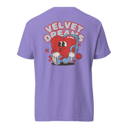 Heavyweight t-shirt - Heart with Backpack - Velvet Dreams