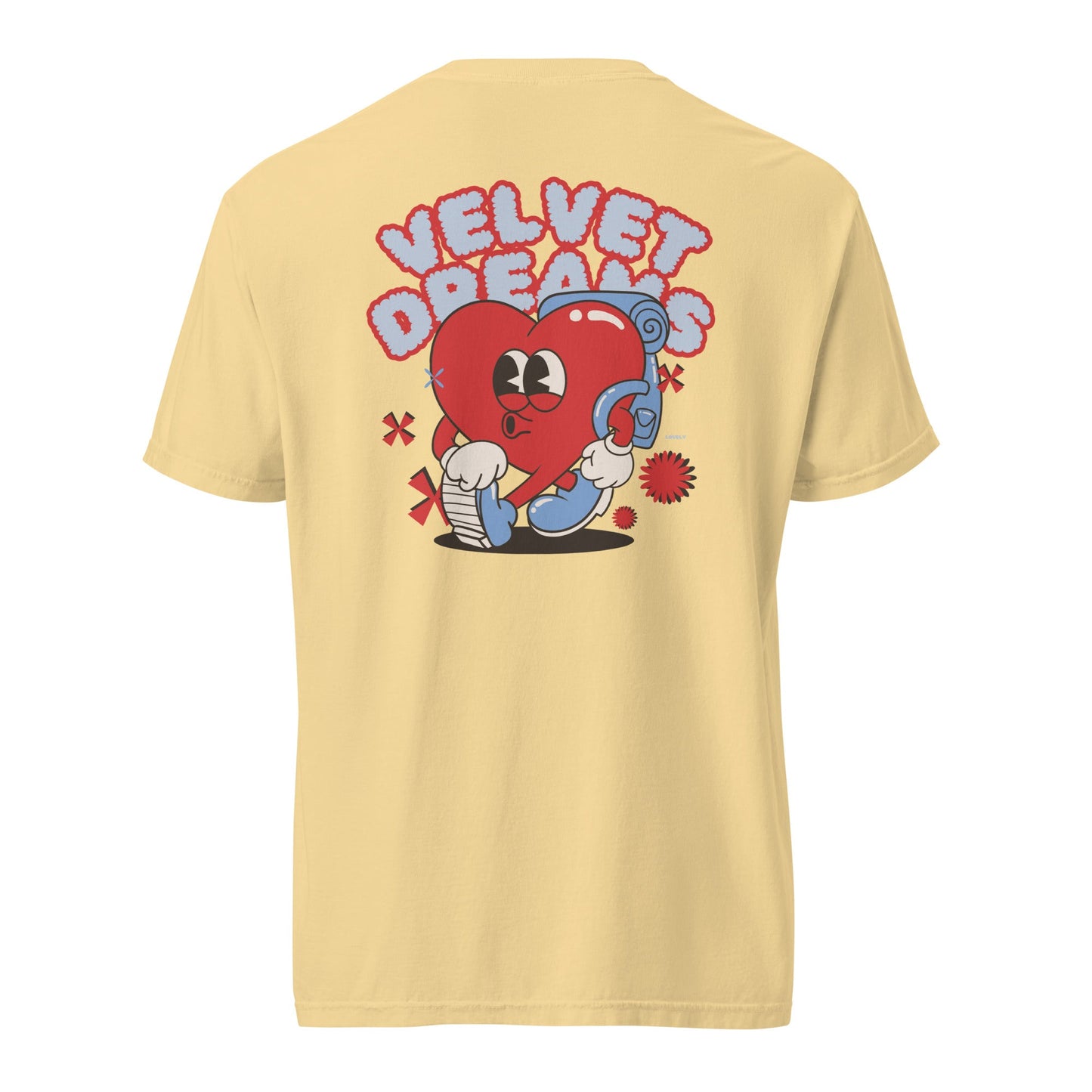 Heavyweight t-shirt - Heart with Backpack - Velvet Dreams