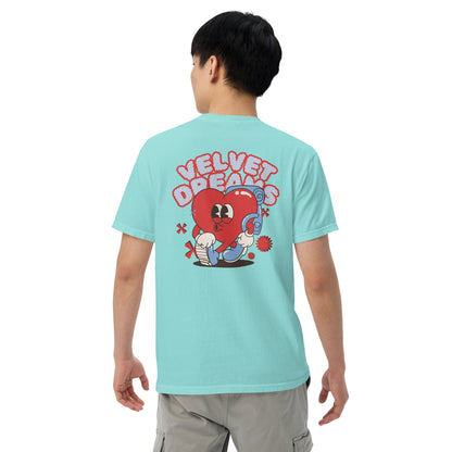 Heavyweight t-shirt - Heart with Backpack - Velvet Dreams