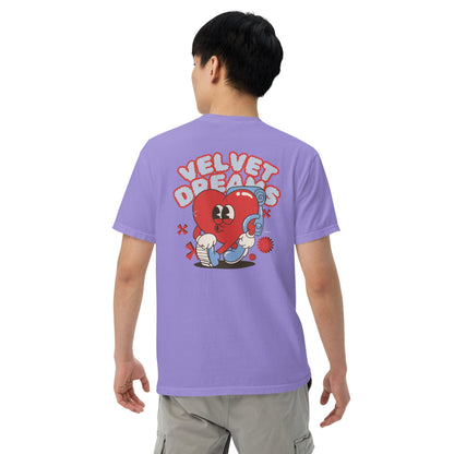 Heavyweight t-shirt - Heart with Backpack - Velvet Dreams