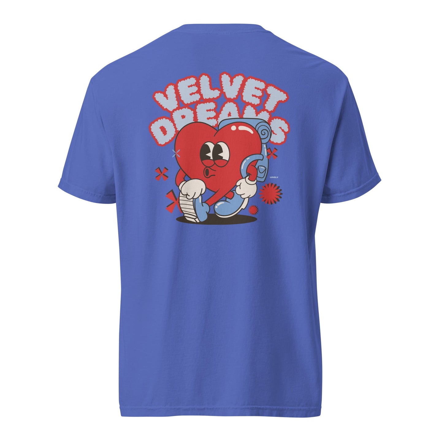 Heavyweight t-shirt - Heart with Backpack - Velvet Dreams